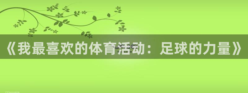 下载风速体育：《我最喜欢的体育活动：足球的力量》